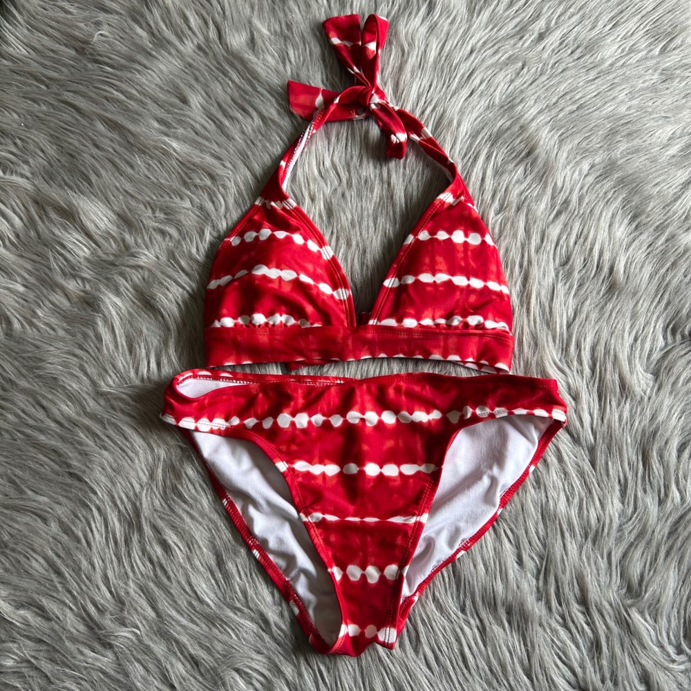 Faded Glory Bikini Womens Size Medium (8-10) Red Two Piece Swimsuit Swimwear